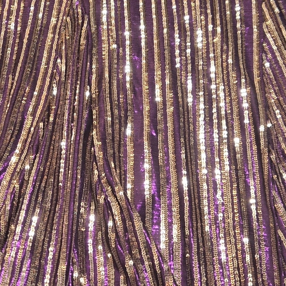 Fashion Nova Sequin Maxi Dress Size -M Color- Purple/Gold Combo - Picture 2 of 12